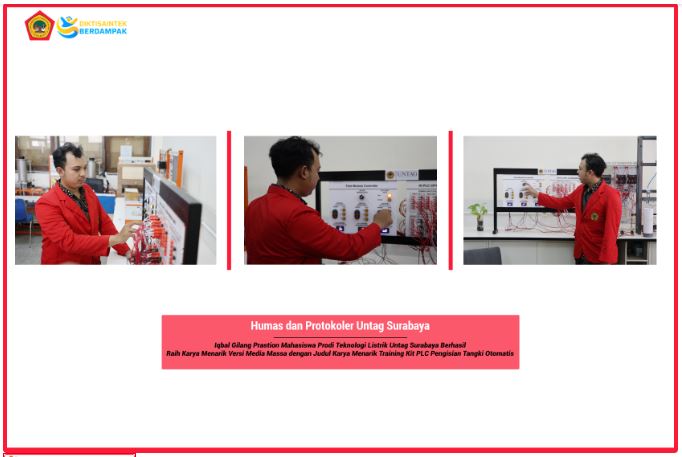 MAHASISWA UNTAG SURABAYA CIPTAKAN TRAINING KIT PLC PENGISIAN TANGKI OTOMATIS