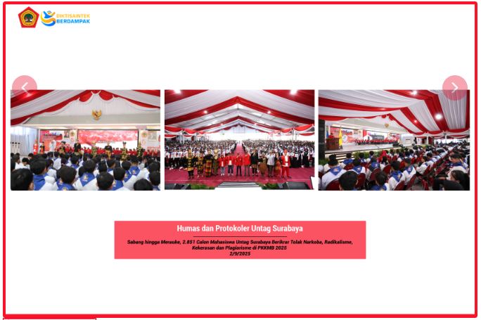 Untag Surabaya Berikrar Tolak Narkoba, Radikalisme, Kekerasan dan Plagiarisme di PKKMB 2025