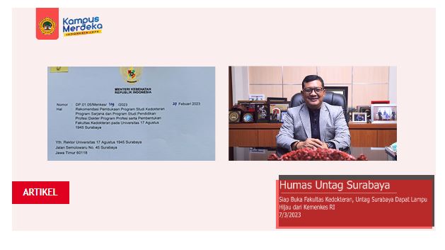 Siap Buka Fakultas Kedokteran, Untag Surabaya dapat Lampu Hijau dari Kemenkes RI 