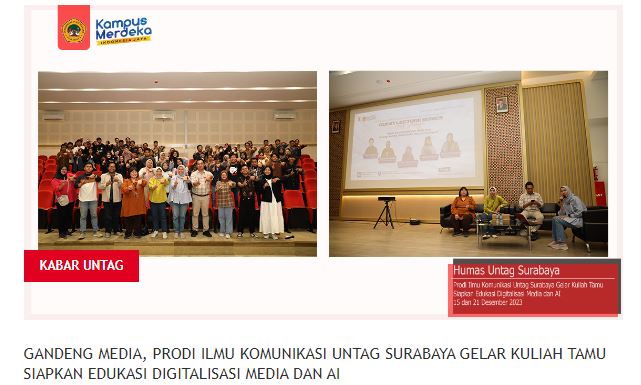 Gandeng Media Konvensional, Prodi Ilmu Komunikasi Untag Surabaya Gelar Kuliah Tamu Siapkan Edukasi D