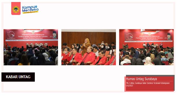 Untag Surabaya Rawat Pemikiran Bung Karno, Gelar Seminar Nasional Kebangsaan
