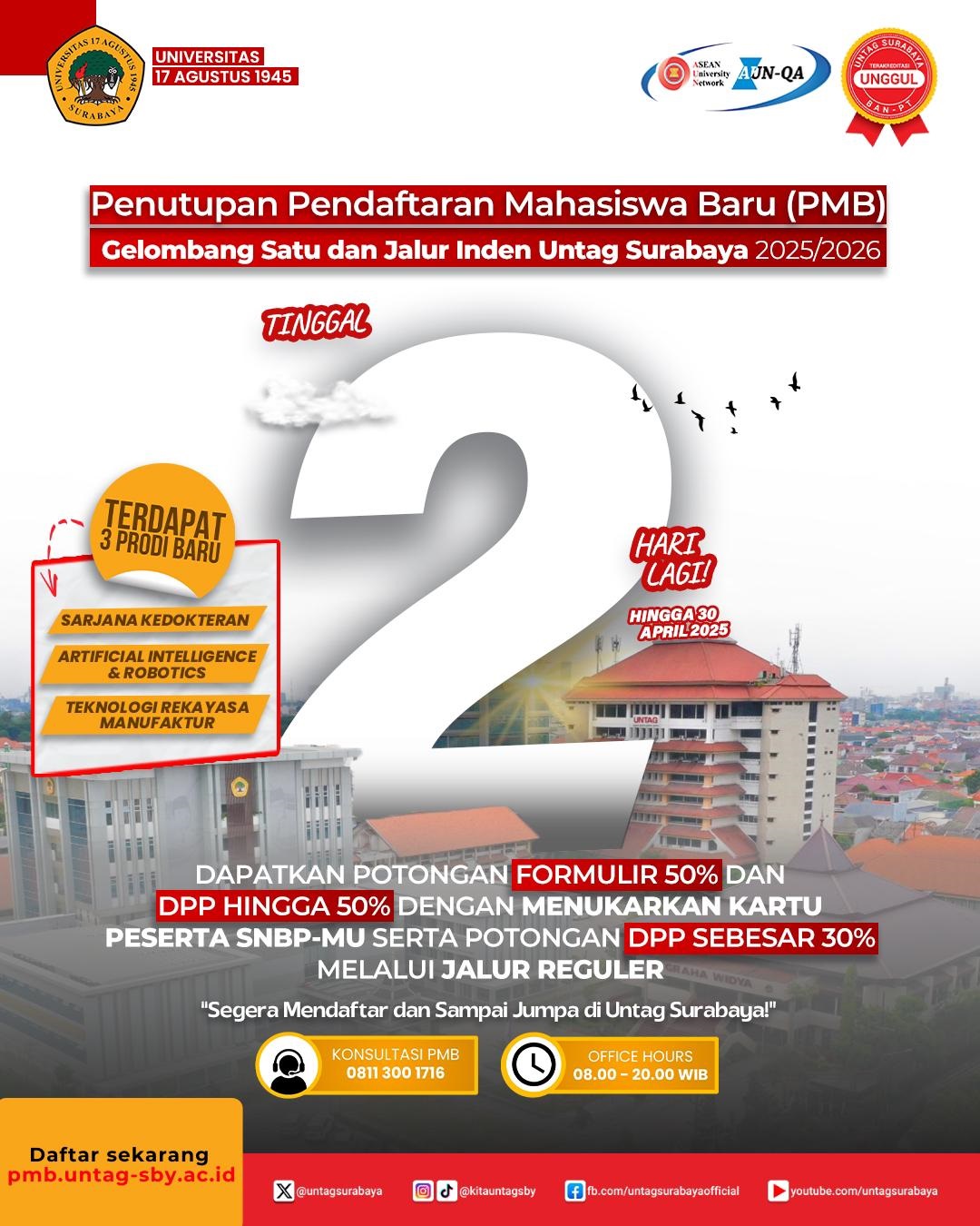 Gelombang 1 PMB Untag Surabaya