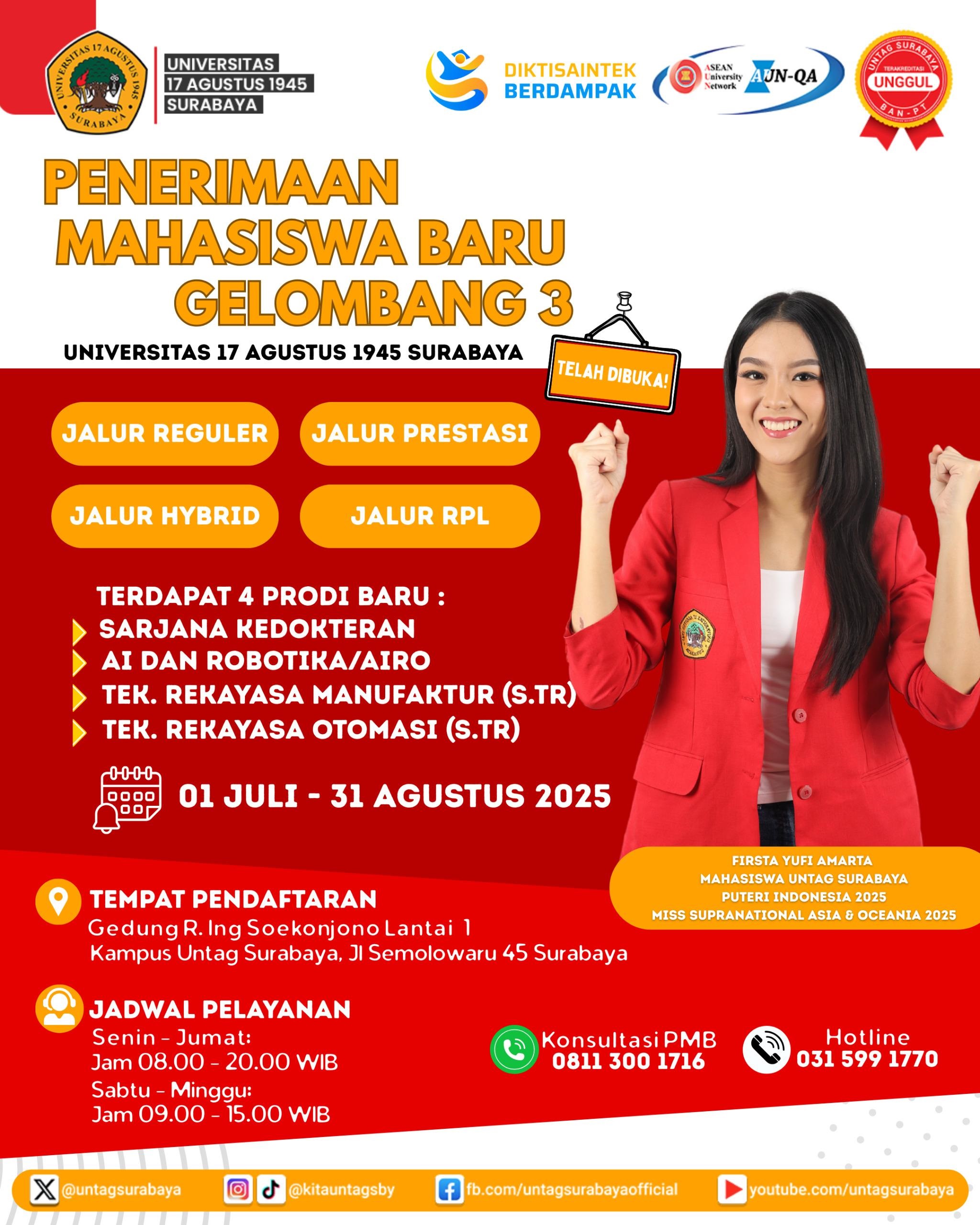PMB Untag Surabaya Gelombang 3 Tahun 2025