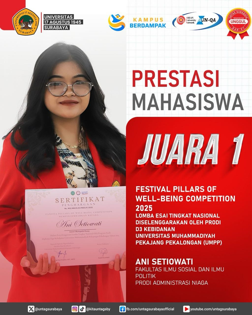 Prestasi Mahasiswa - Festival Pillars of Well-Being Competition 2025