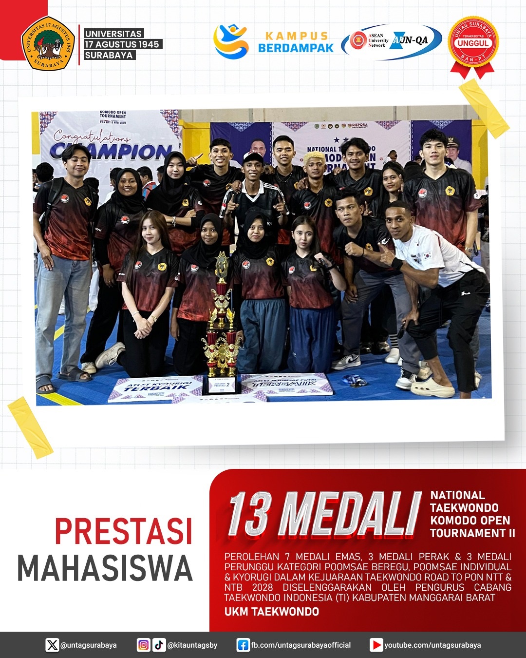 Prestasi Mahasiswa - National Taekwondo Komodo Open Tournament II