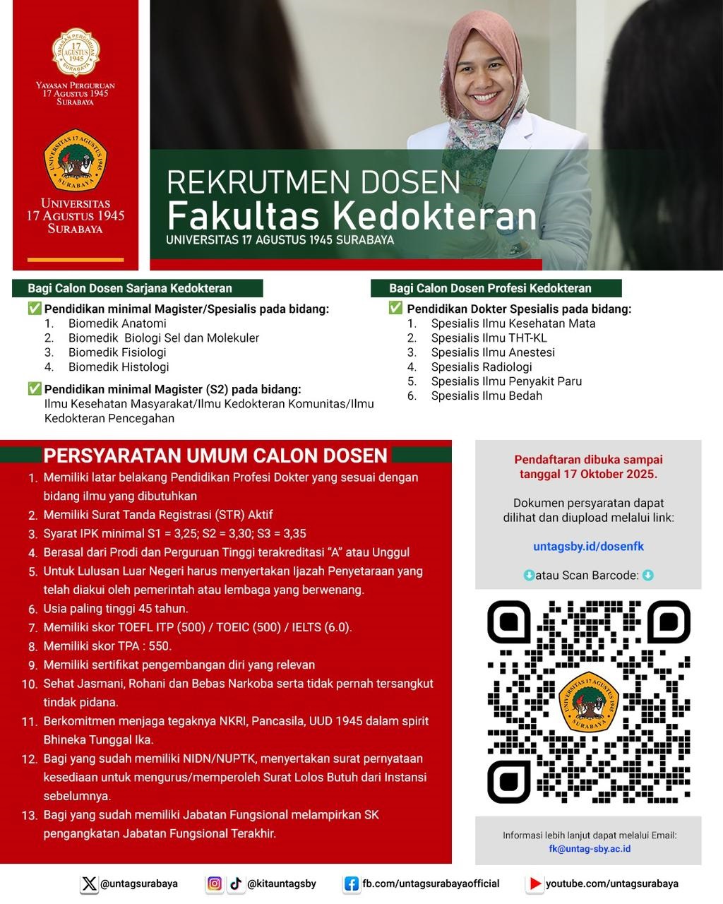 Rekrutmen Dosen Fakultas Kedokteran