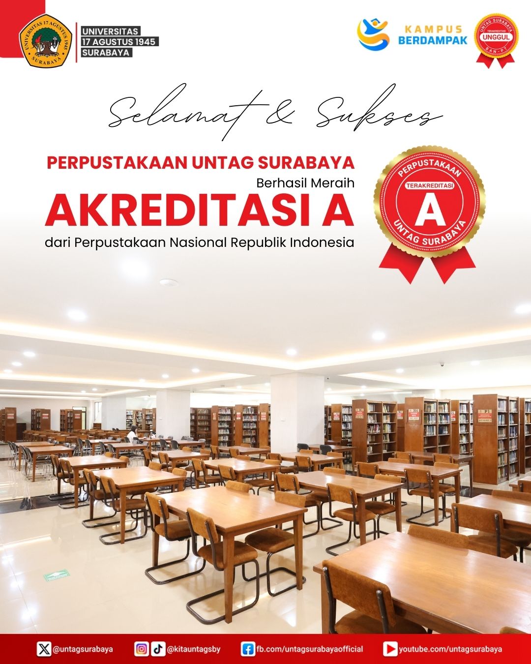 Perpustakaan Untag Surabaya - Akreditasi A